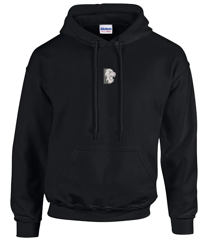 Embroidered black hoodie shop