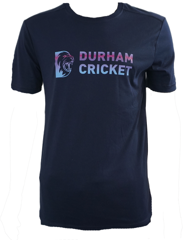 Junior Ombre Logo Navy Canterbury Durham Cricket T-Shirt